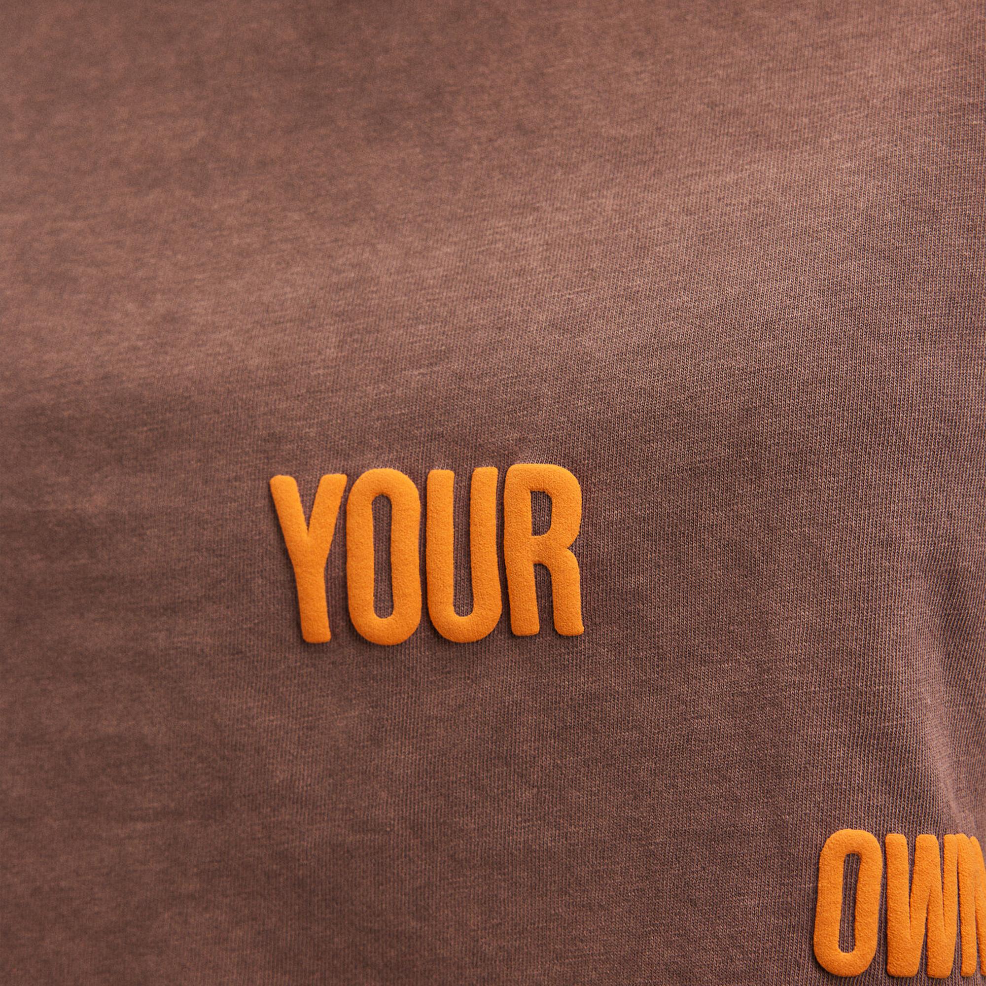 Mavi Baskılı Kahverengi Tişört  1612499-70244