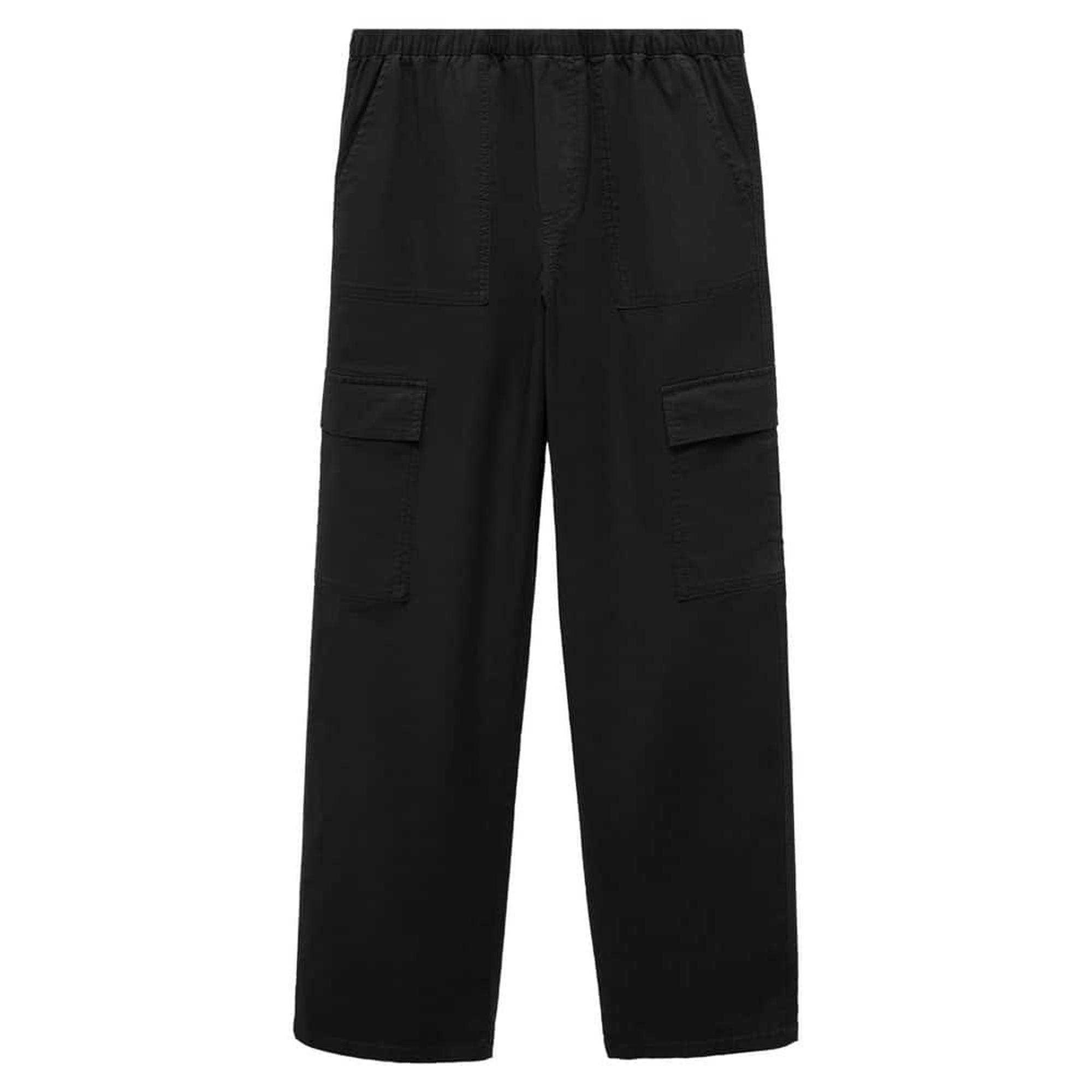 Mango Çocuk Dökümlü Kargo Pantolon Siyah