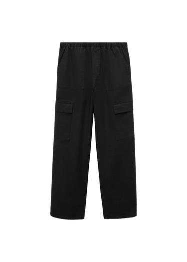  Mango Çocuk Dökümlü Kargo Pantolon Siyah