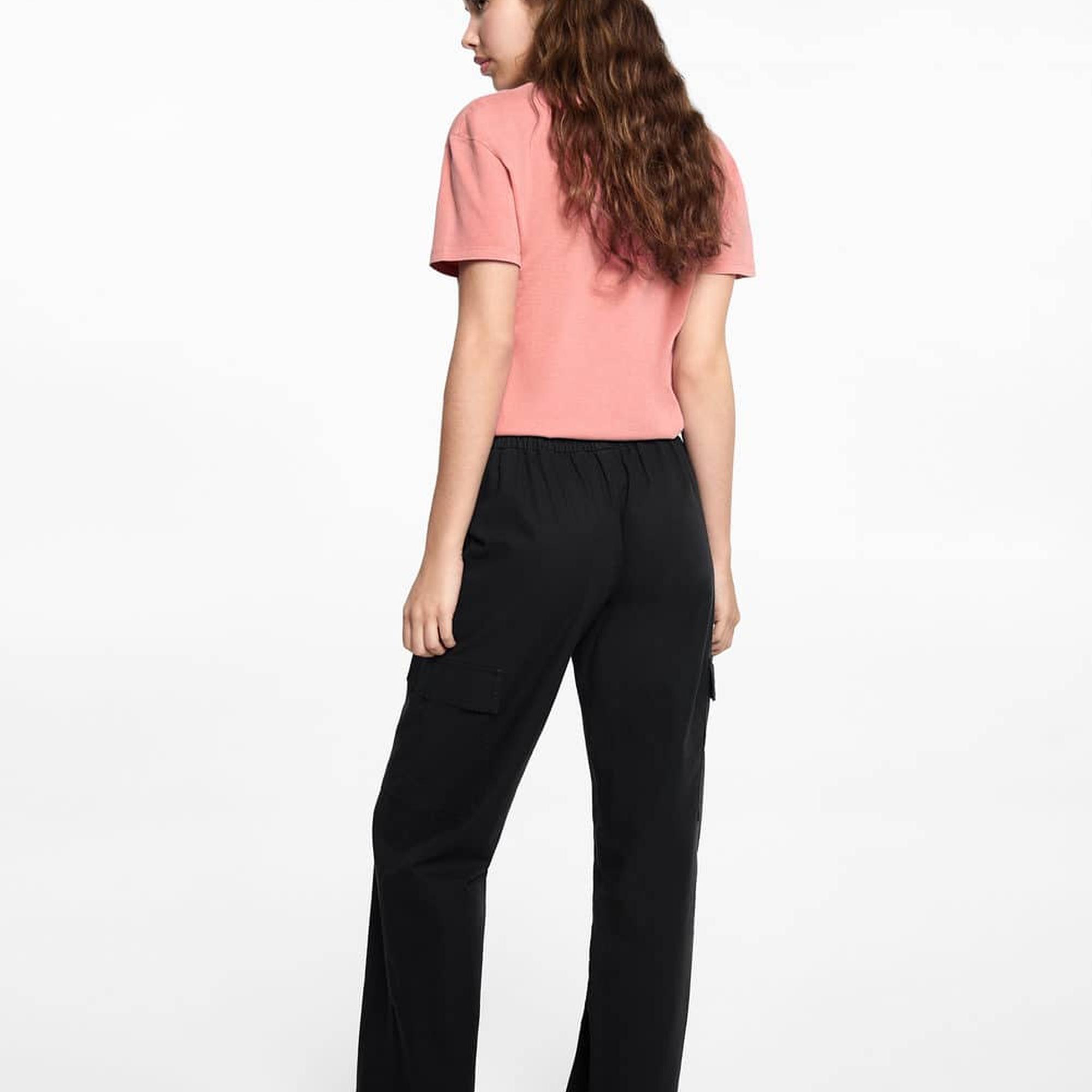 Mango Çocuk Dökümlü Kargo Pantolon Siyah