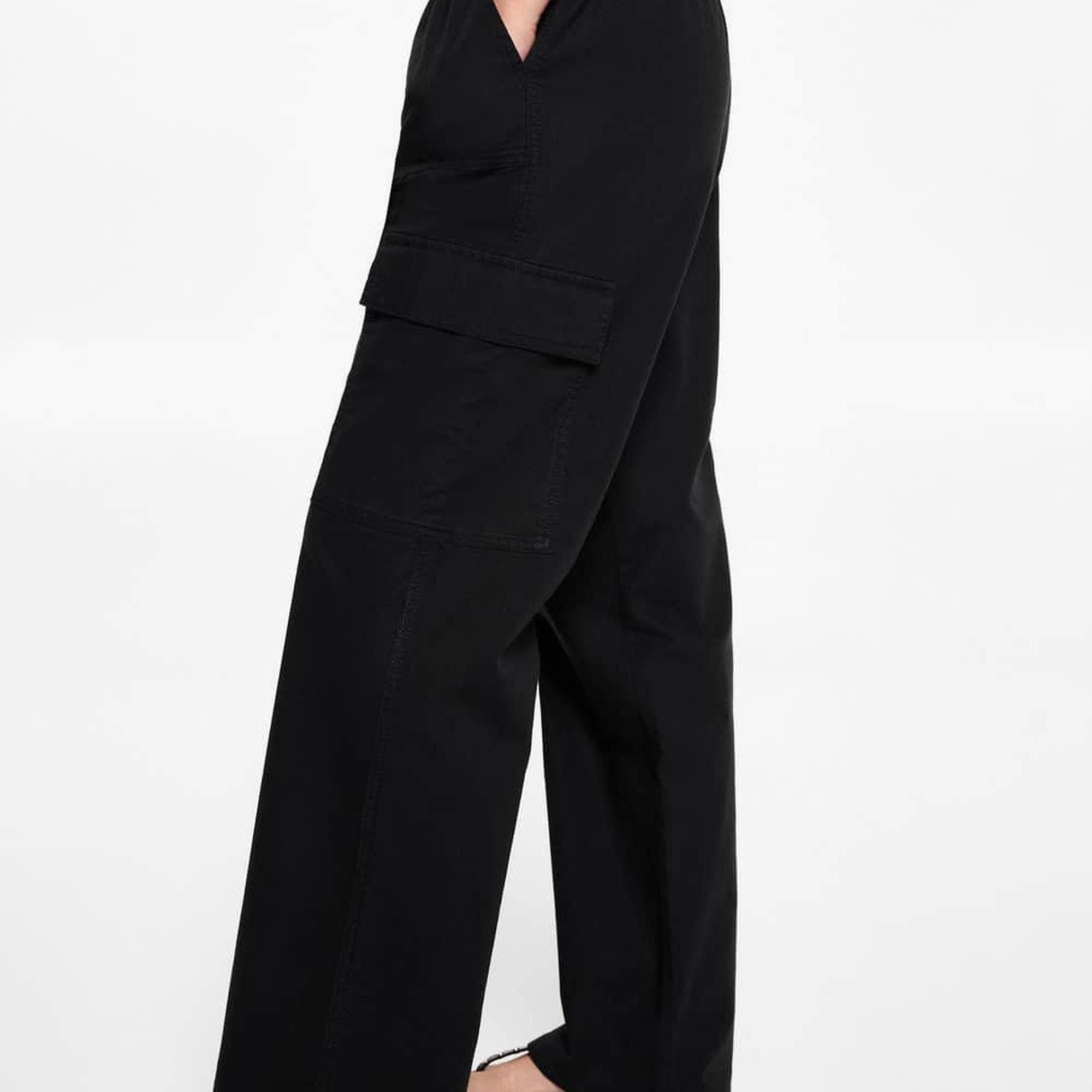 Mango Çocuk Dökümlü Kargo Pantolon Siyah