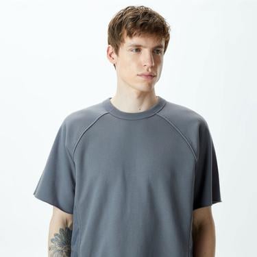  Alpha Industries Kısa Kollu Erkek Gri Sweatshirt