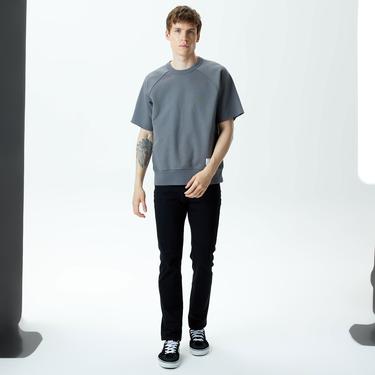  Alpha Industries Kısa Kollu Erkek Gri Sweatshirt