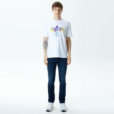 Alpha Industries Alpha Gradient Unisex Beyaz T-Shirt