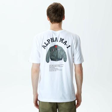  Alpha Industries Ma-1 Unisex Beyaz T-shirt