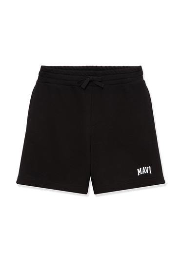  Mavi Mavi Logo Baskılı Siyah Şort 6410003-900