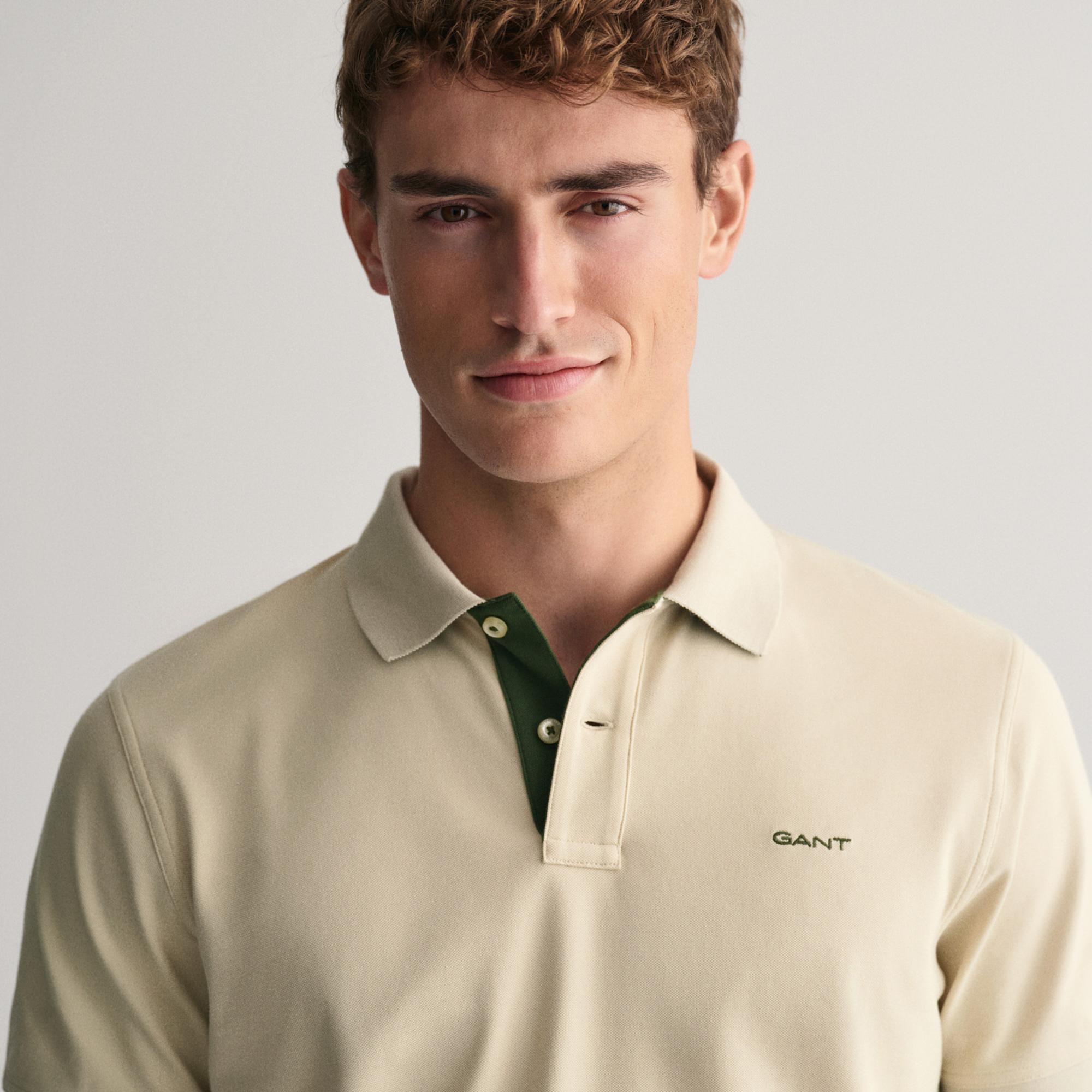 GANT Erkek Bej Regular Fit Polo
