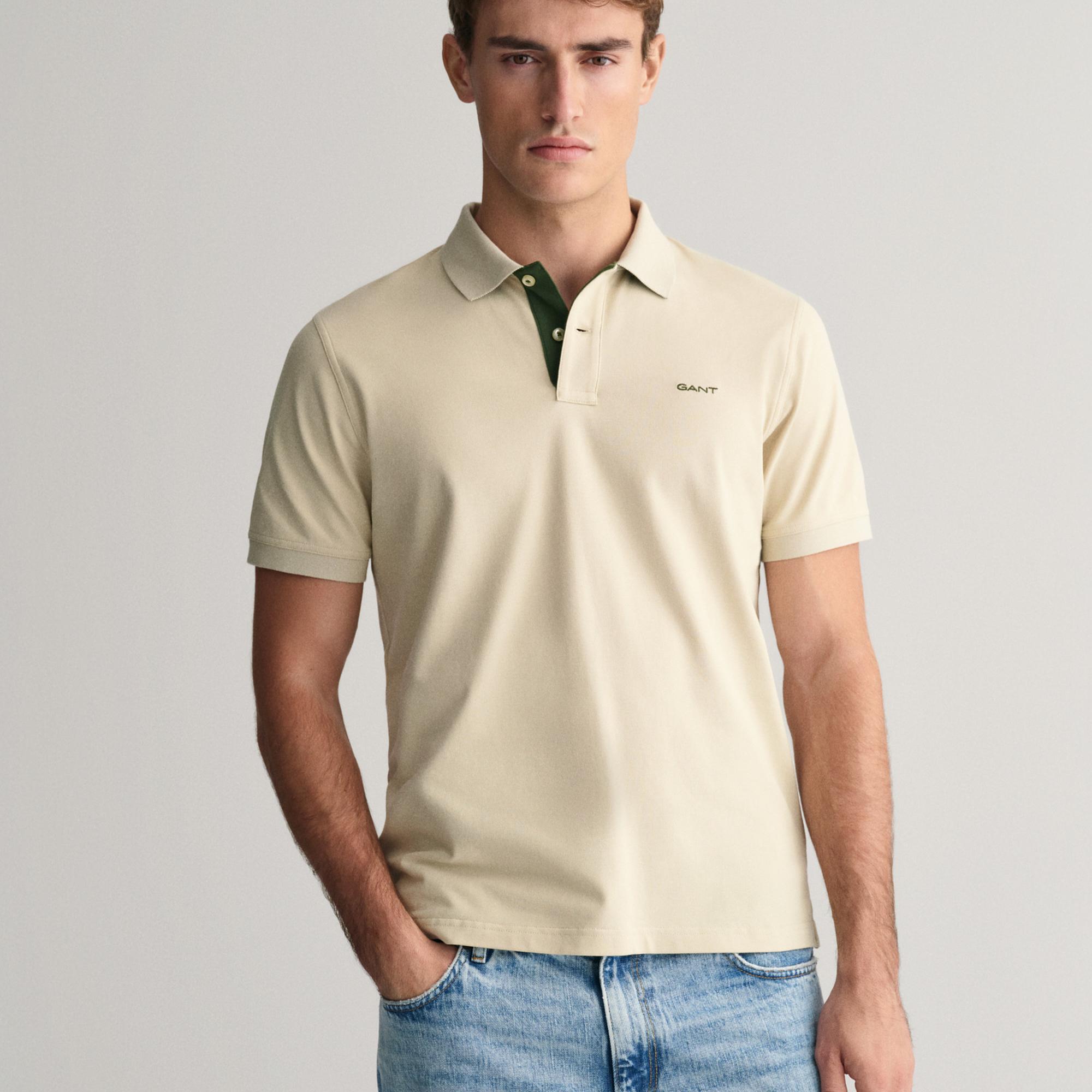 GANT Erkek Bej Regular Fit Polo