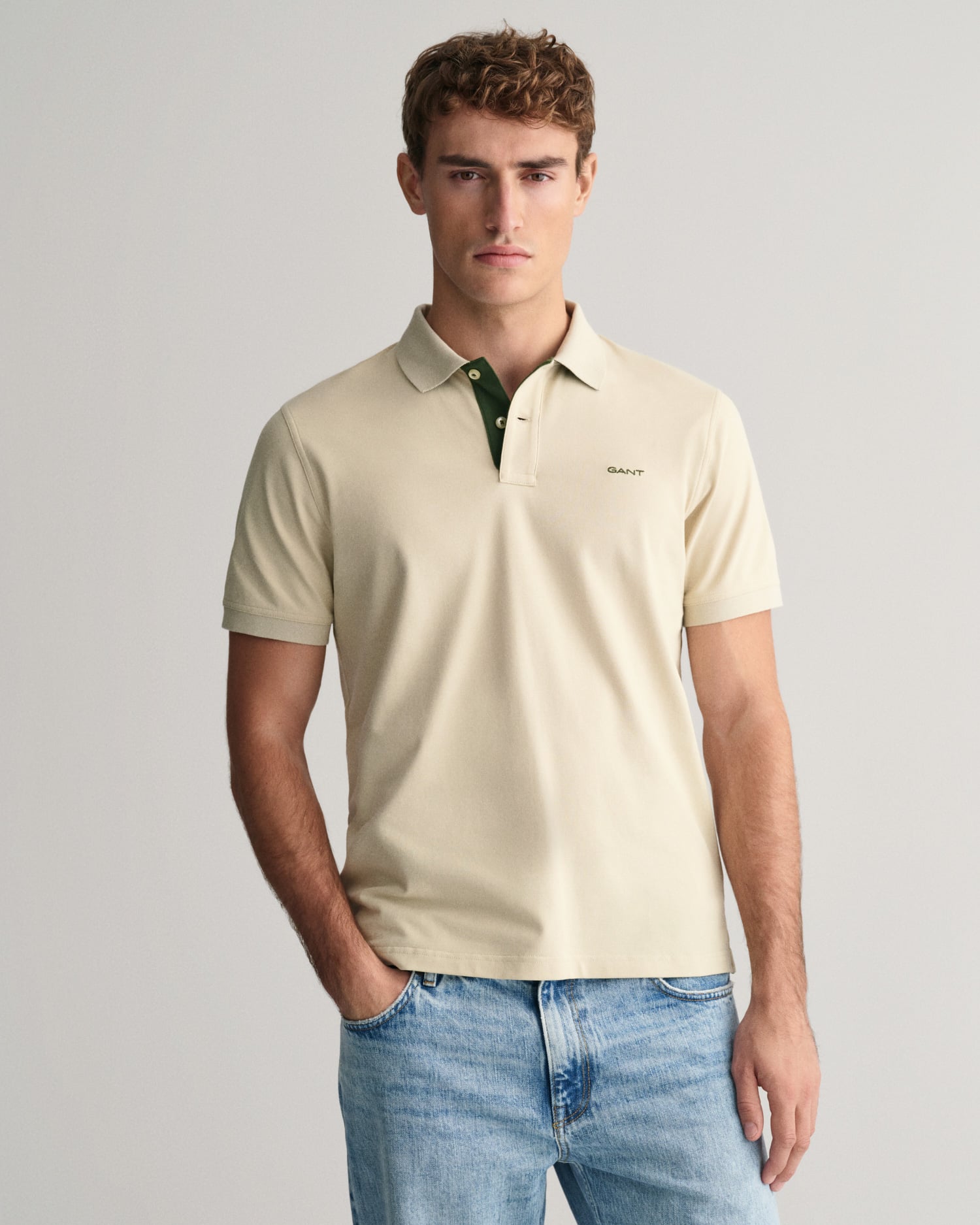  GANT Erkek Bej Regular Fit Polo