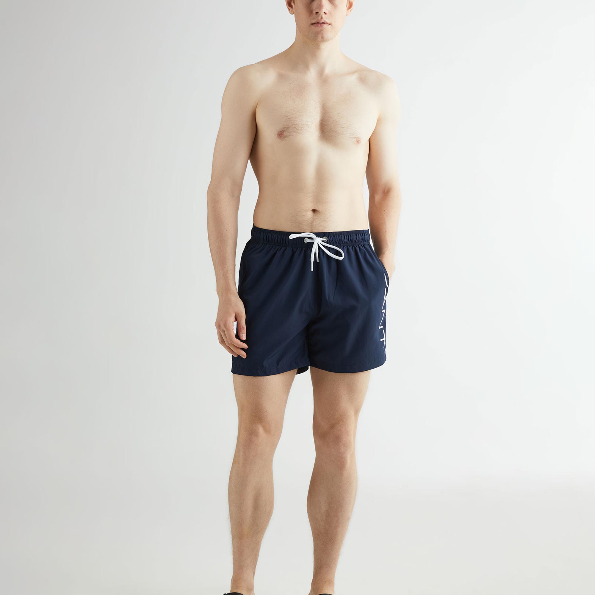 GANT Erkek Lacivert Regular Fit Logolu Mayo Şort