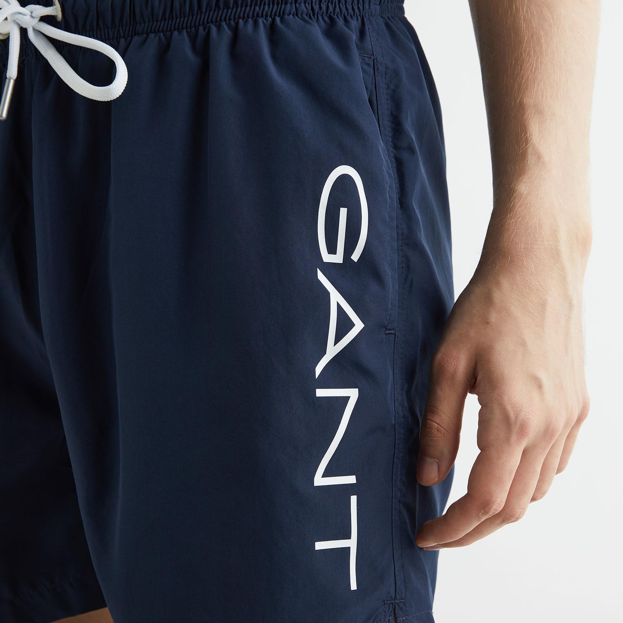 GANT Erkek Lacivert Regular Fit Logolu Mayo Şort