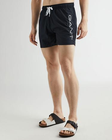  GANT Erkek Siyah Regular Fit Logolu Mayo Şort