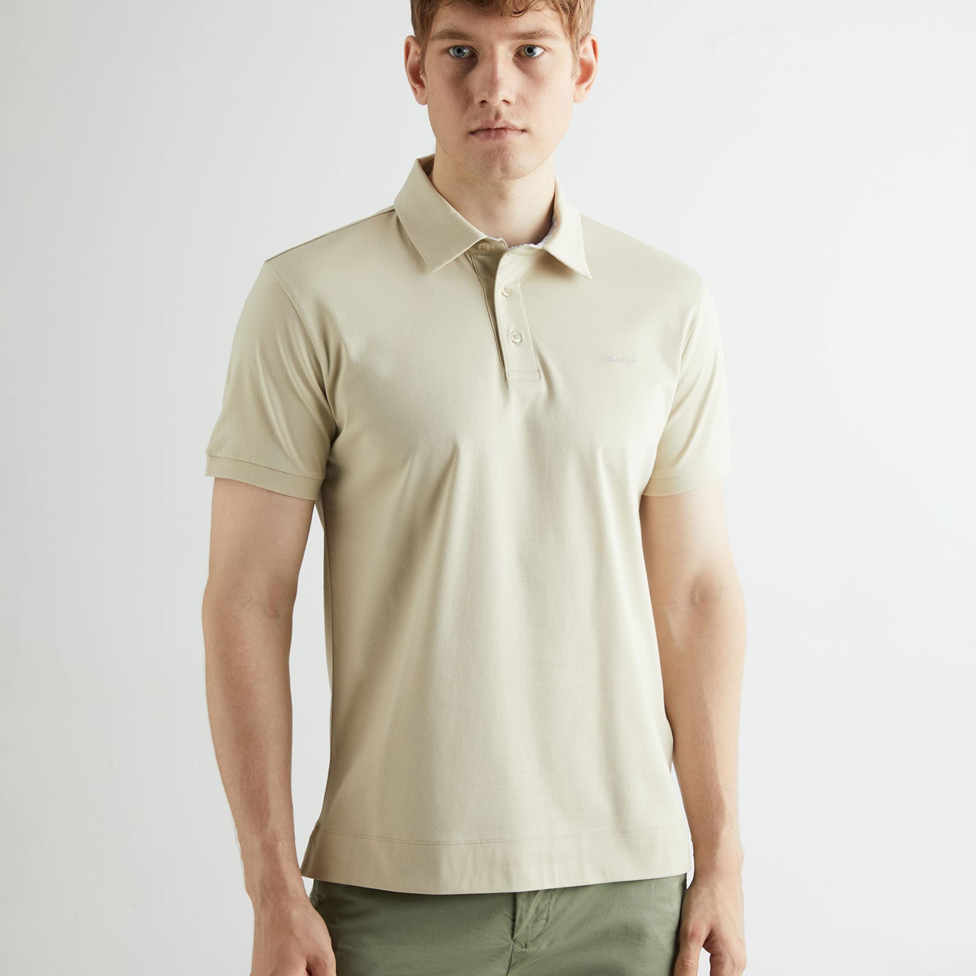 GANT Erkek Bej Slim Fit Polo