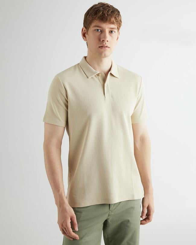  GANT Erkek Bej Regular Fit Dokulu Polo