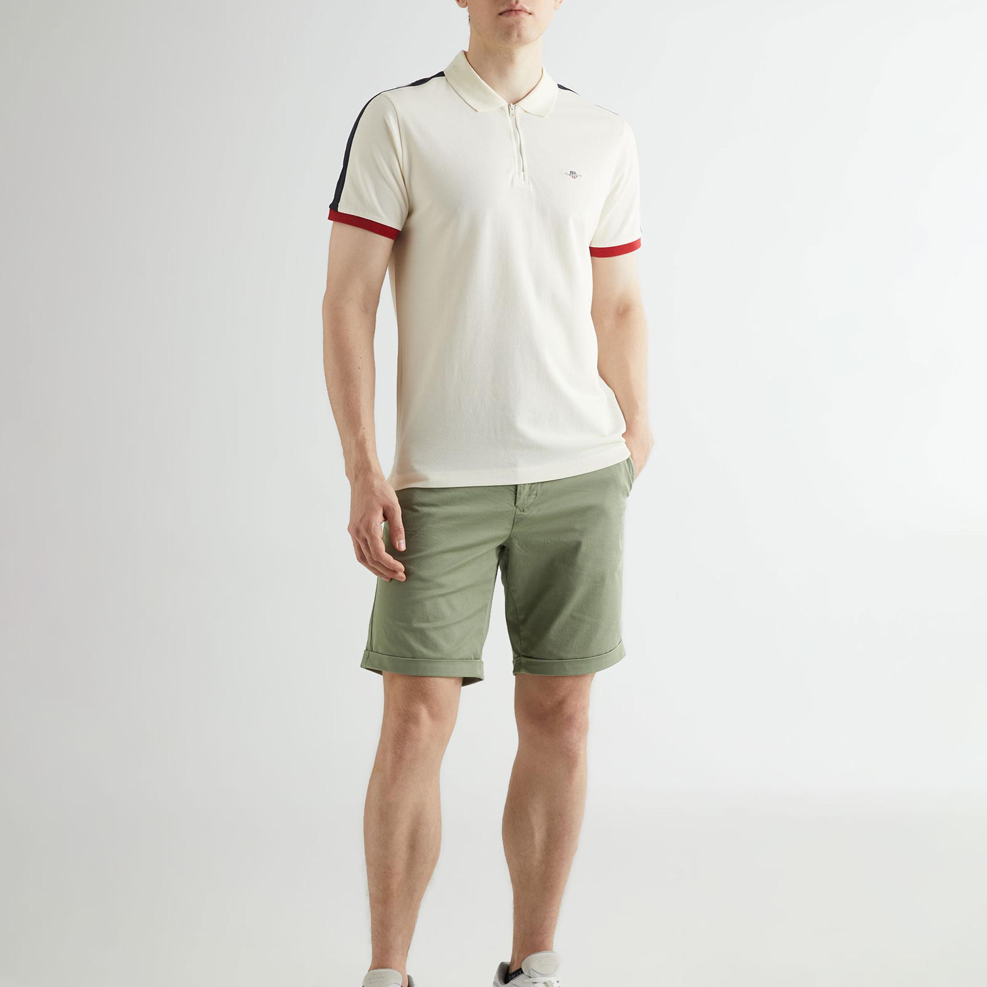 GANT Erkek Krem Regular Fit Renk Bloklu Polo