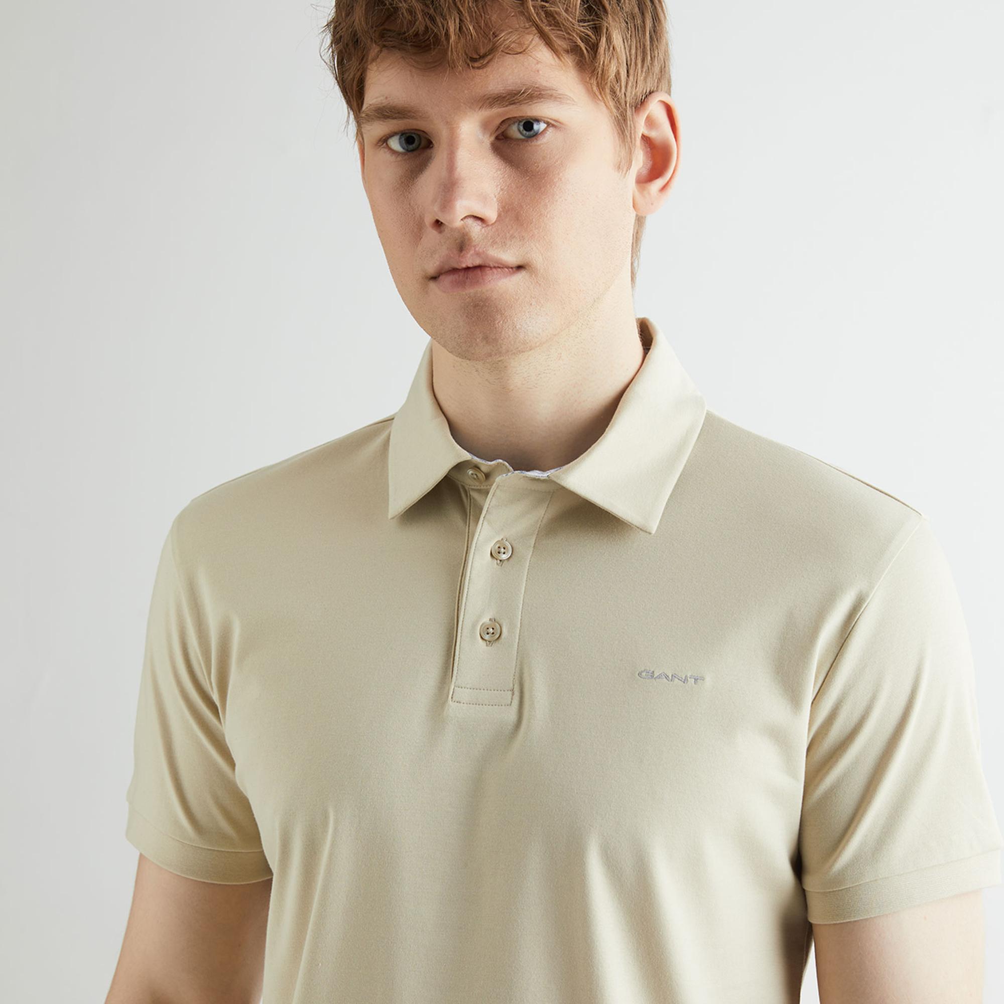 GANT Erkek Bej Slim Fit Polo