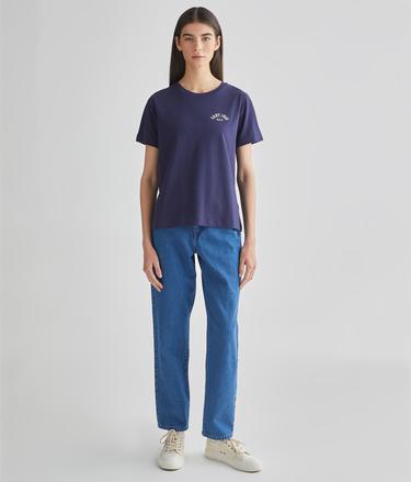  GANT Kadın Lacivert Relaxed Fit Bisiklet Yaka Logolu T-shirt