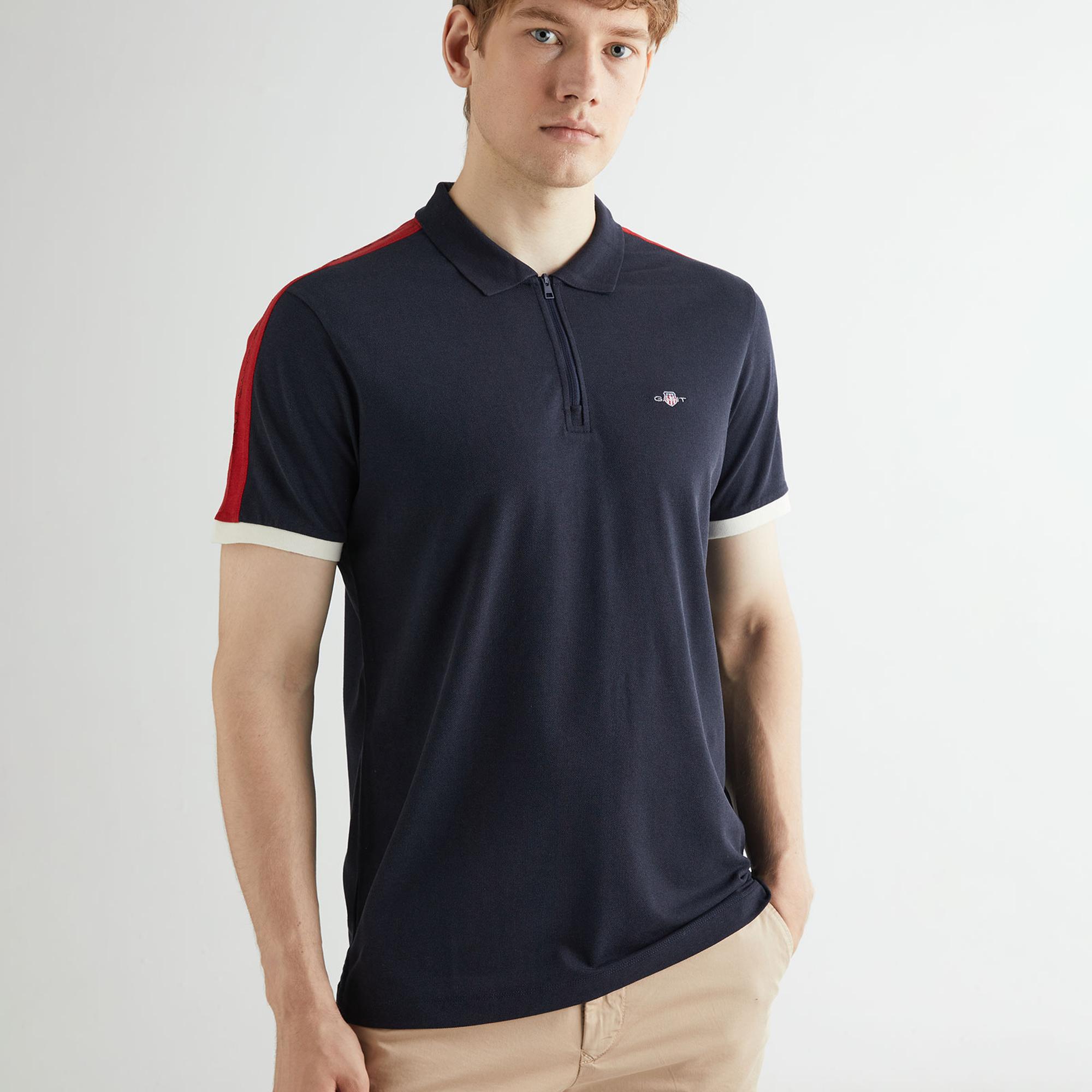 GANT Erkek Lacivert Regular Fit Renk Bloklu Polo
