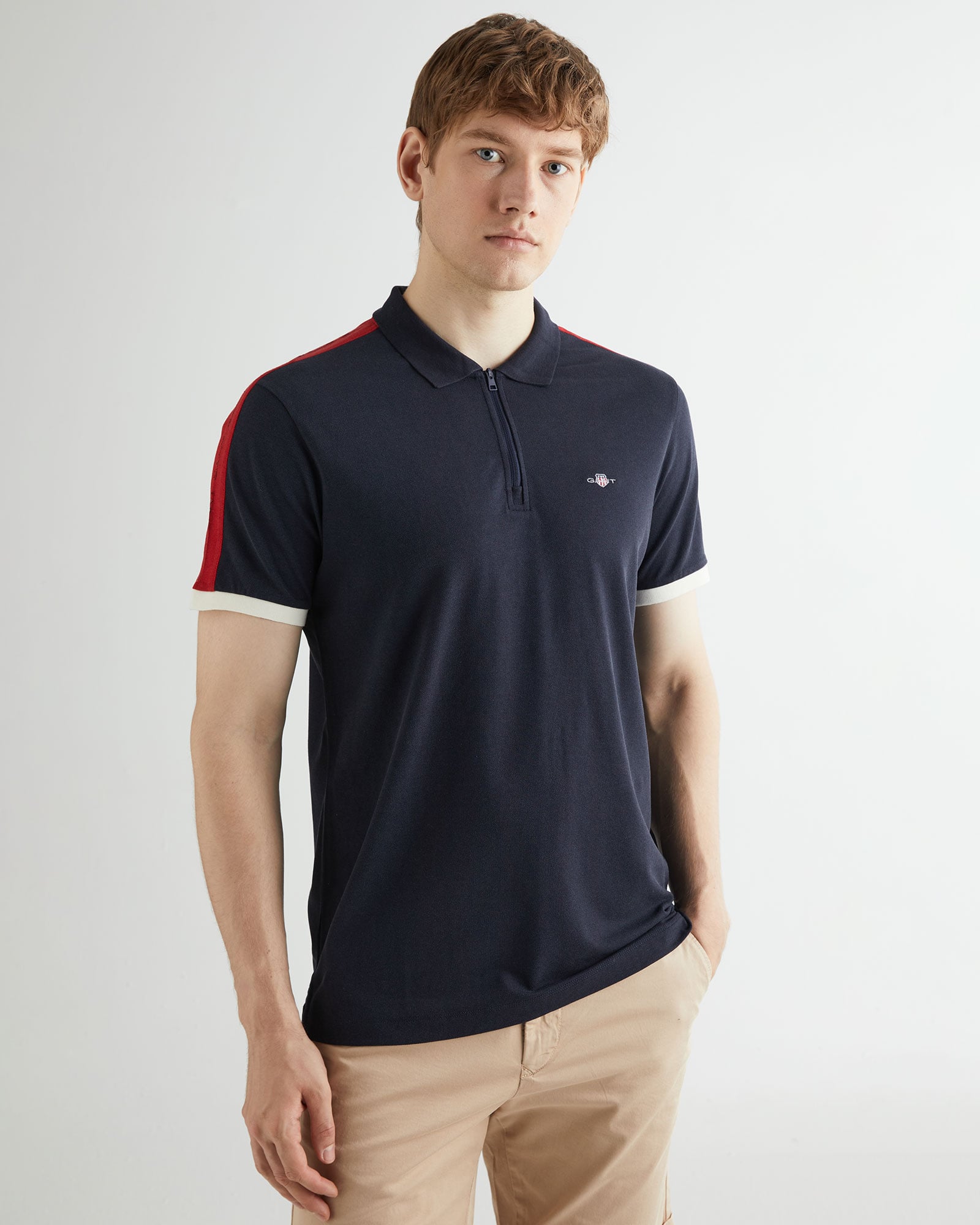  GANT Erkek Lacivert Regular Fit Renk Bloklu Polo