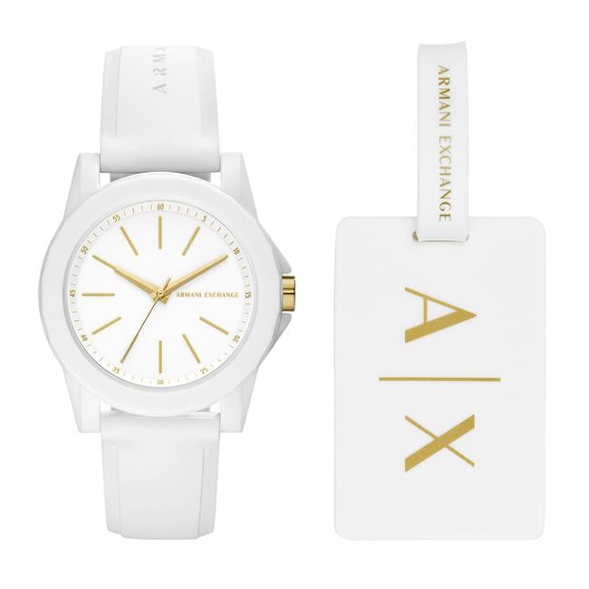  Armani Exchange AX7126 Kadın Set Kol Saati ve Valiz Etiketi