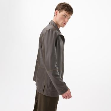  Anoki Haki Erkek Çift Taraflı Süet Deri Mont