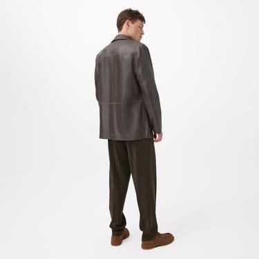  Anoki Haki Erkek Çift Taraflı Süet Deri Mont