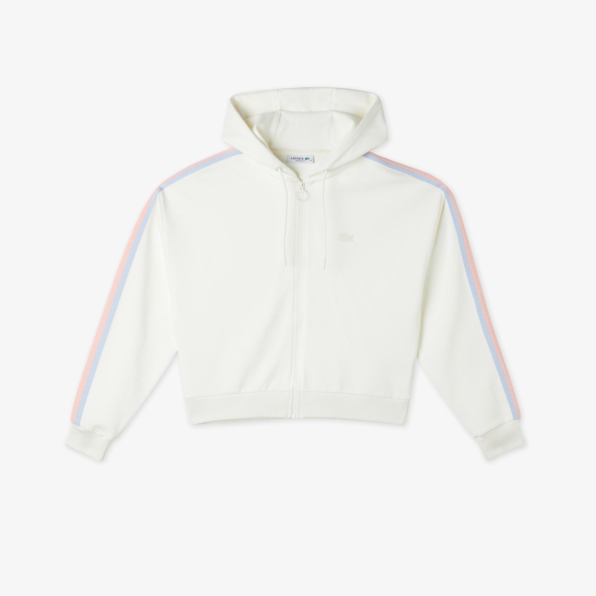 Kadın Relaxed Fit Kapüşonlu Beyaz Sweatshirt