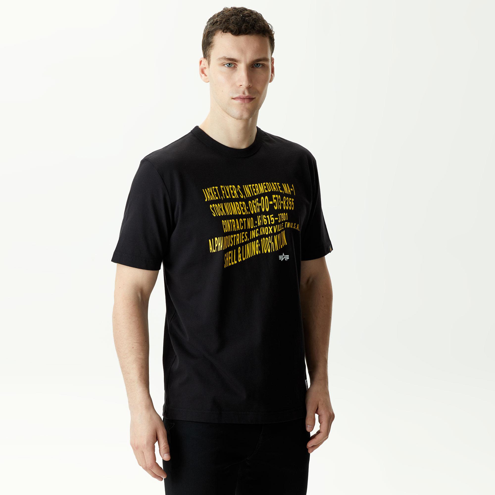 Alpha Industries Warped Label Unisex Siyah T-shirt