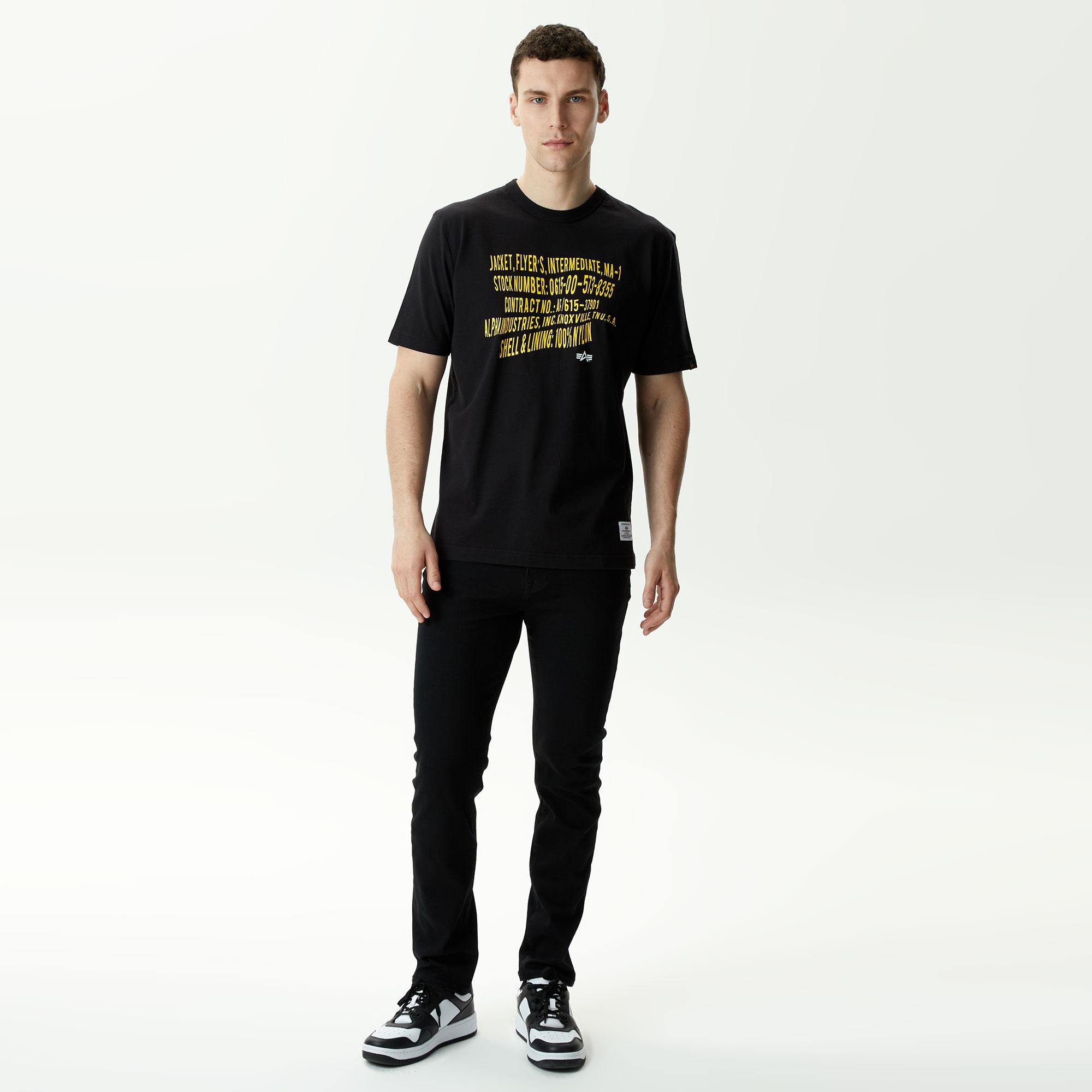 Alpha Industries Warped Label Unisex Siyah T-shirt
