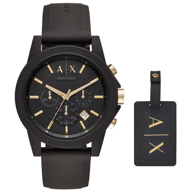  Armani Exchange AX7105 Erkek Set Kol Saati ve Valiz Etiketi