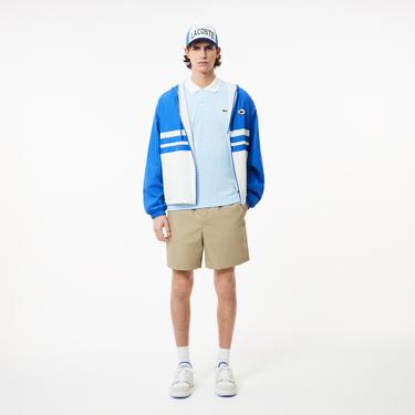  L.12.12 Erkek Classic Fit Çizgili Mavi Polo