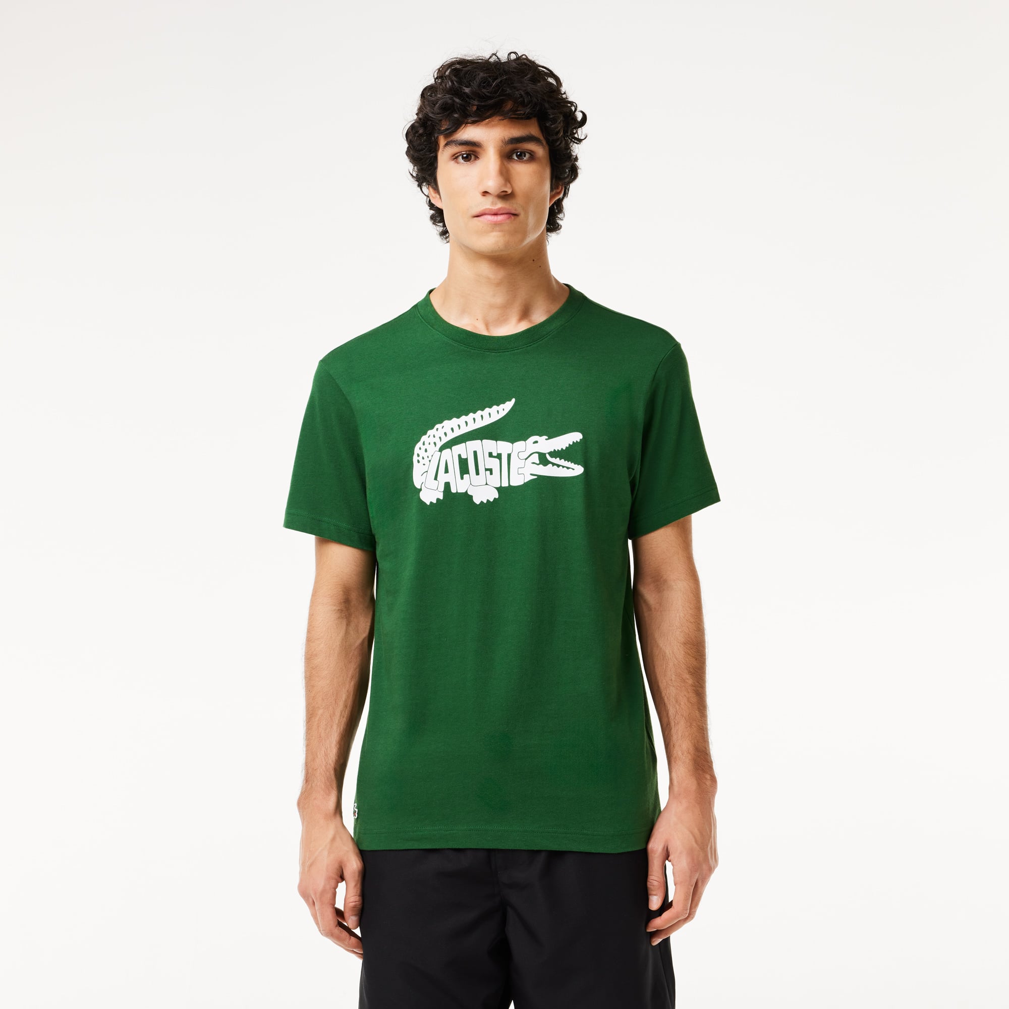  SPORT Erkek Regular Fit Bisiklet Yaka Baskılı Yeşil T-Shirt