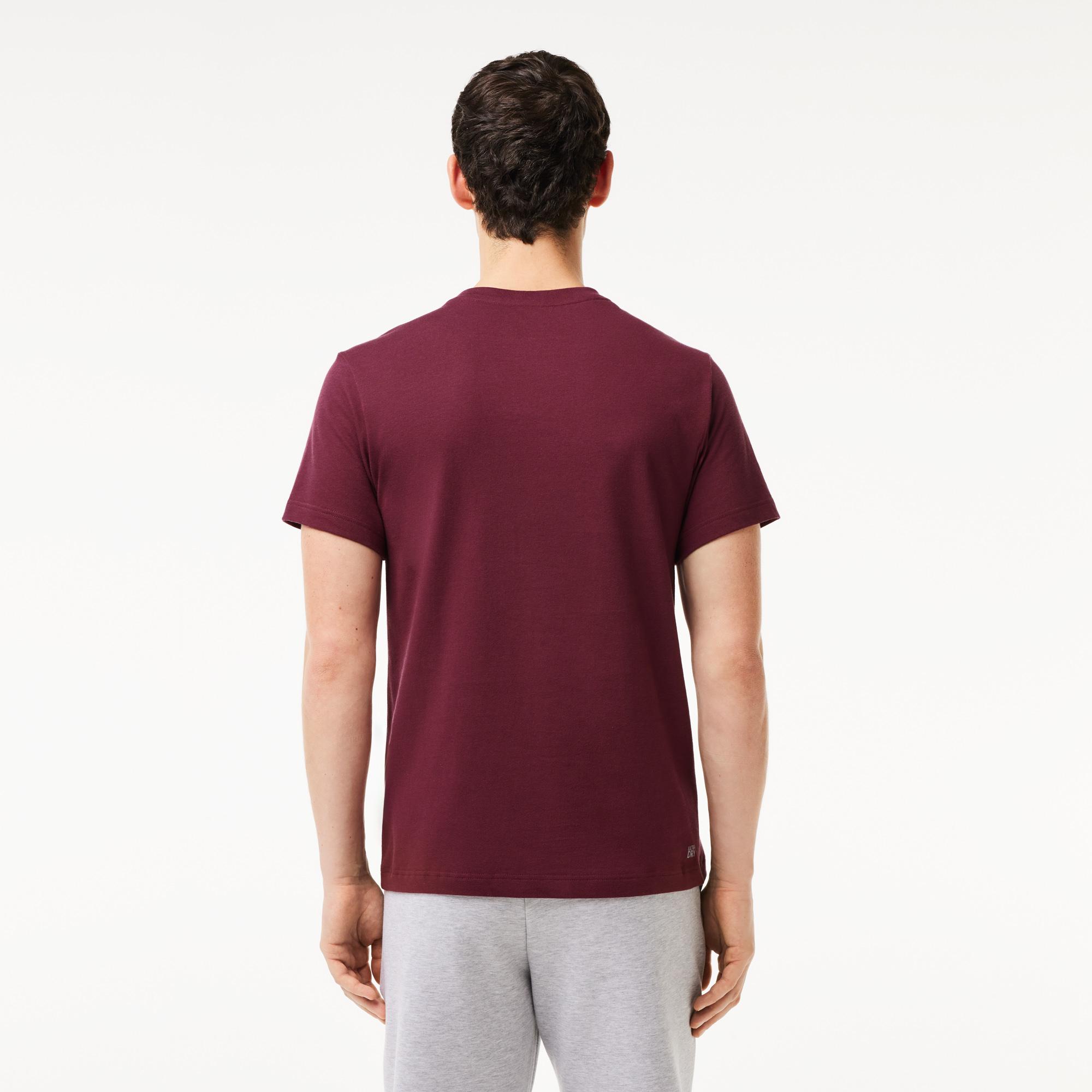 Erkek Regular Fit Bisiklet Yaka Baskılı Bordo T-Shirt