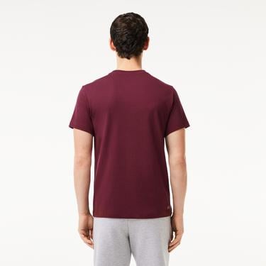  Erkek Regular Fit Bisiklet Yaka Baskılı Bordo T-Shirt