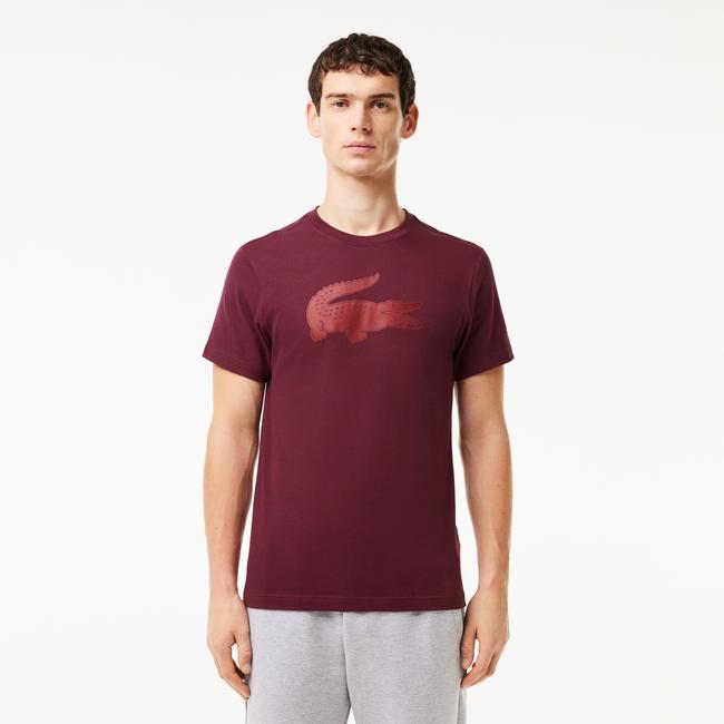  Erkek Regular Fit Bisiklet Yaka Baskılı Bordo T-Shirt