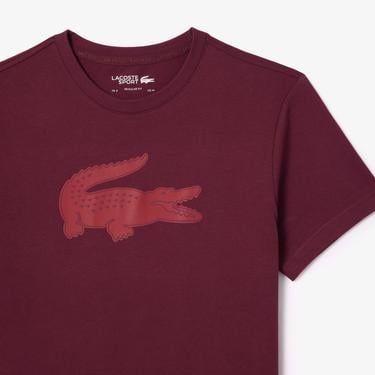  Erkek Regular Fit Bisiklet Yaka Baskılı Bordo T-Shirt