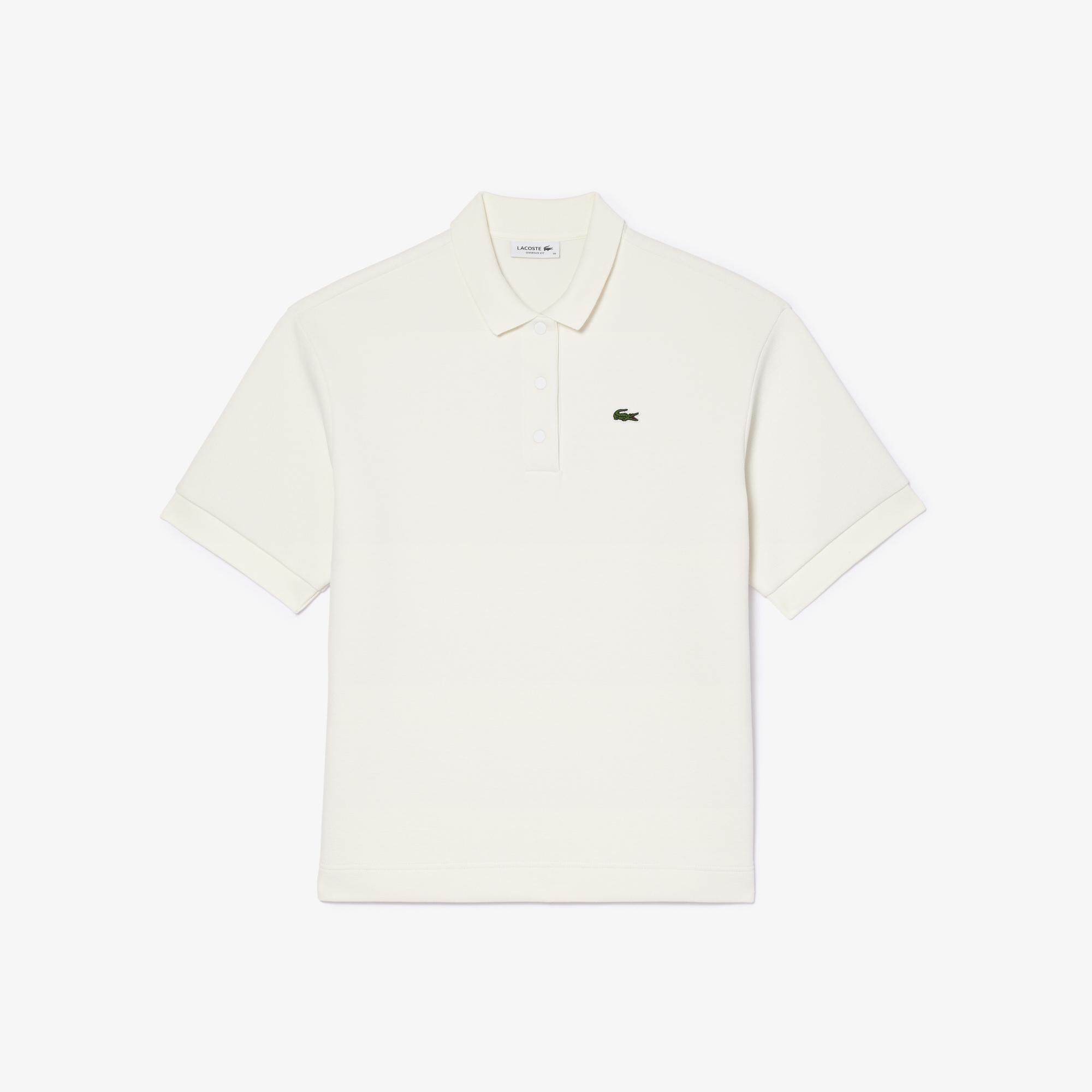 Kadın Oversize Fit Beyaz Polo