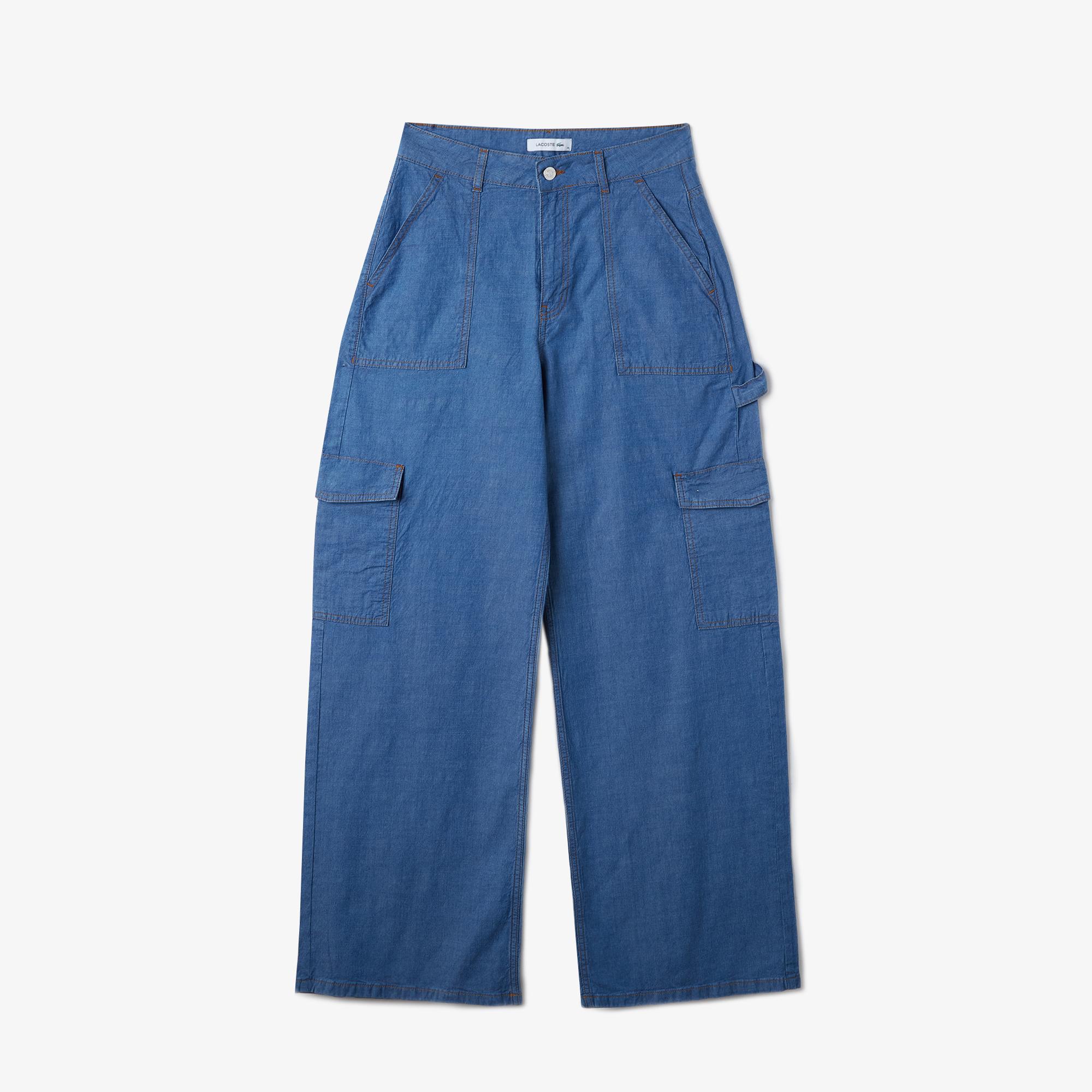 Kadın Loose Fit Mavi Jean Pantolon