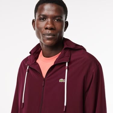  Erkek Kapüşonlu Bordo Ceket