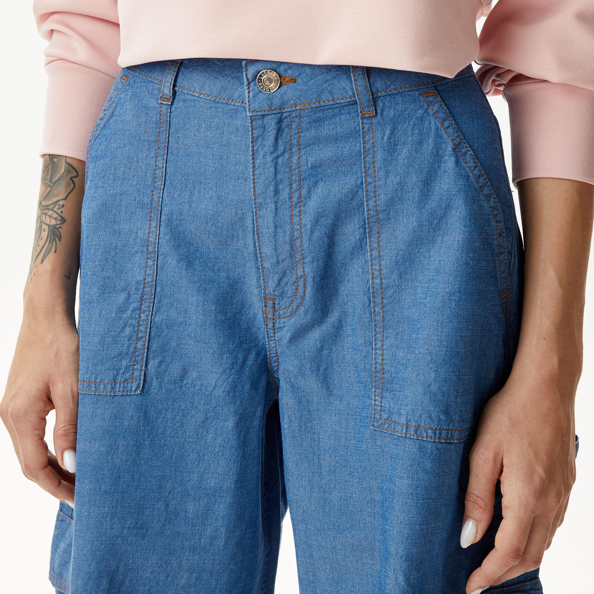 Kadın Loose Fit Mavi Jean Pantolon