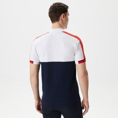  Lacoste Erkek Regular Fit Renk Bloklu Beyaz Polo