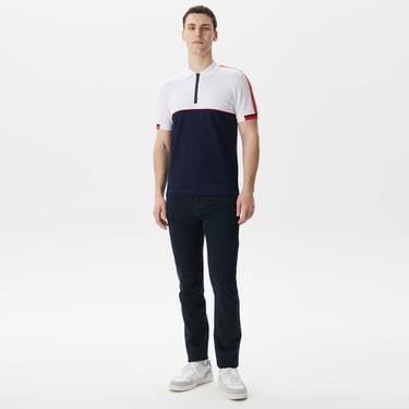  Lacoste Erkek Regular Fit Renk Bloklu Beyaz Polo