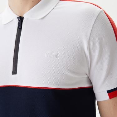  Lacoste Erkek Regular Fit Renk Bloklu Beyaz Polo