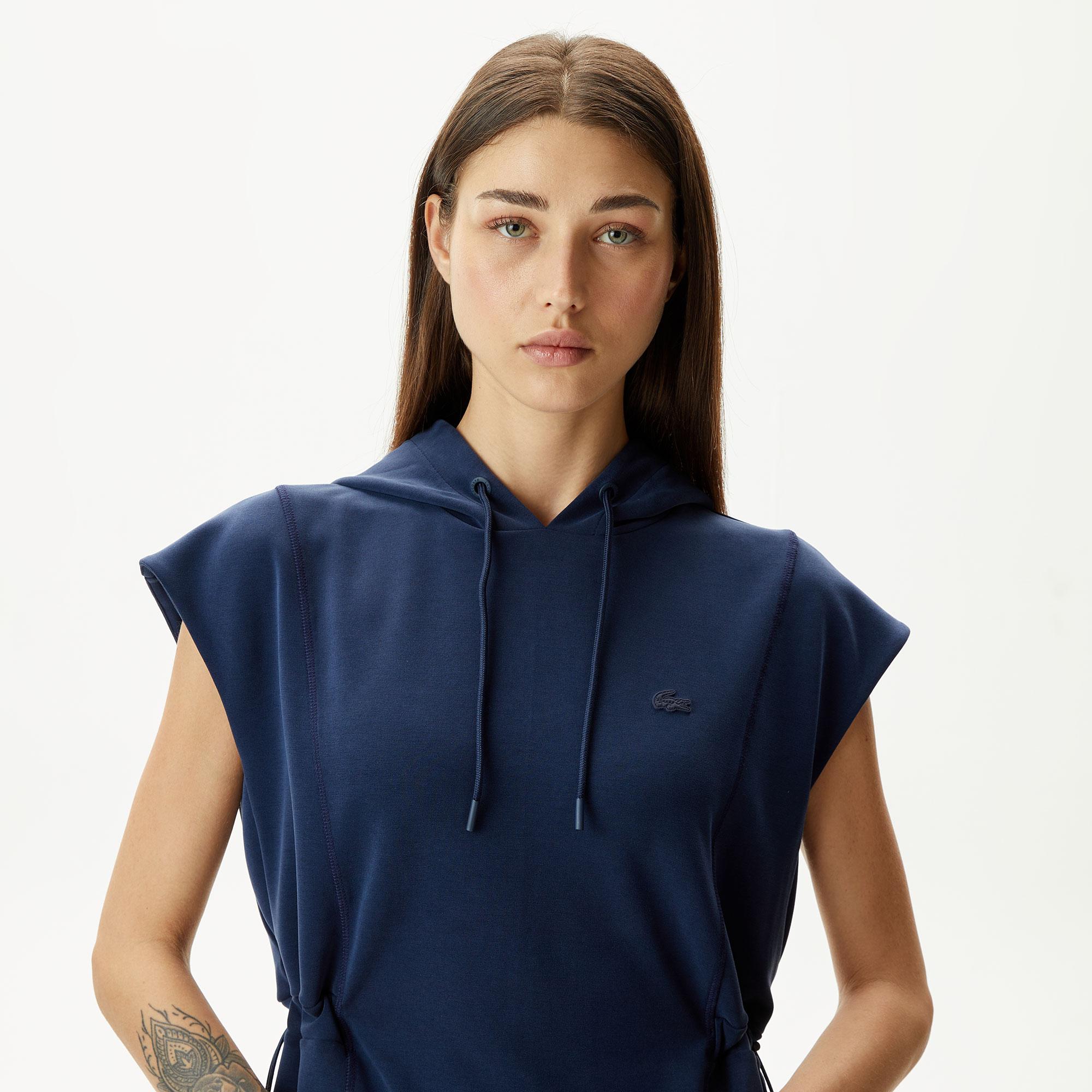 Kadın Straight Fit Kapüşonlu Lacivert Elbise