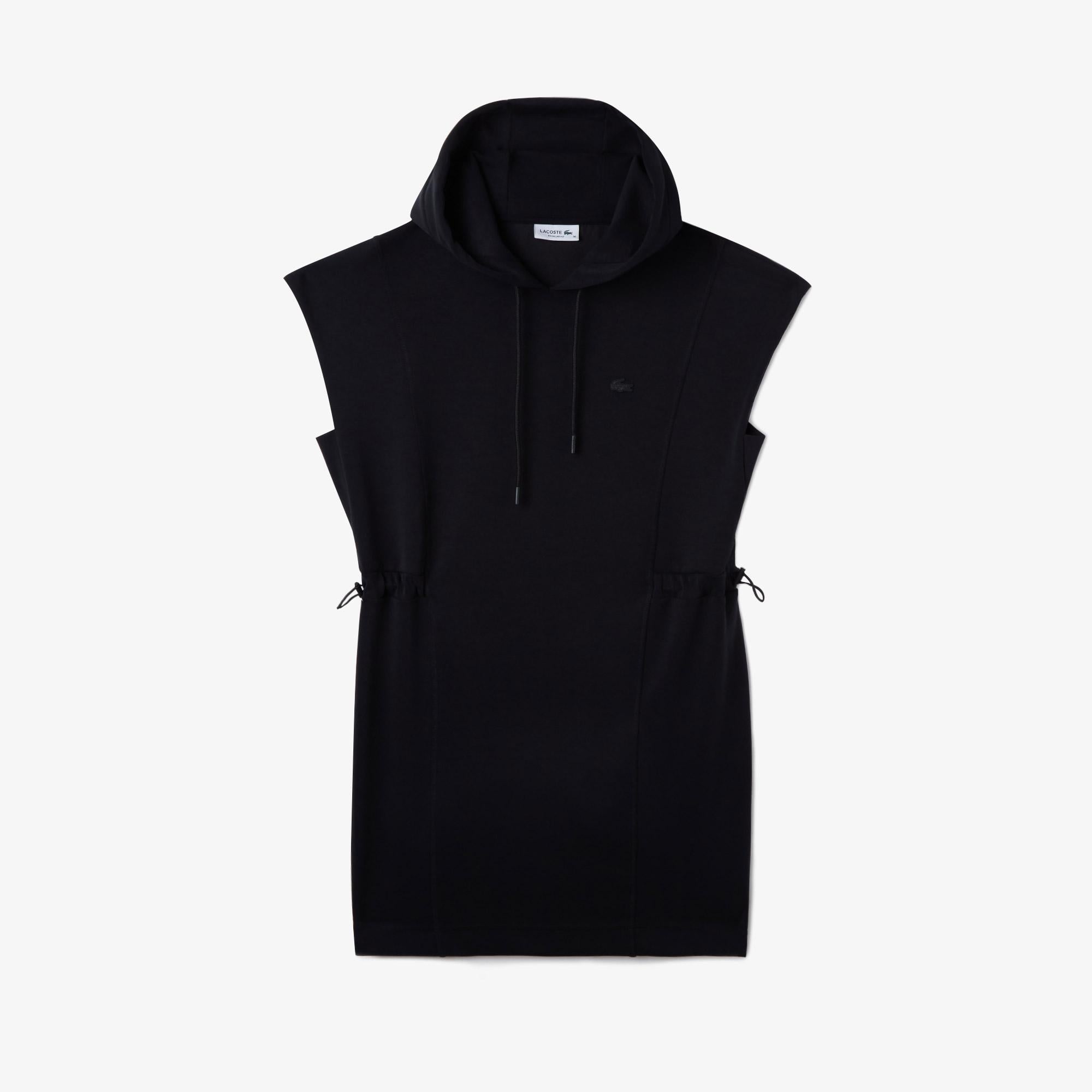 Kadın Straight Fit Kapüşonlu Siyah Elbise