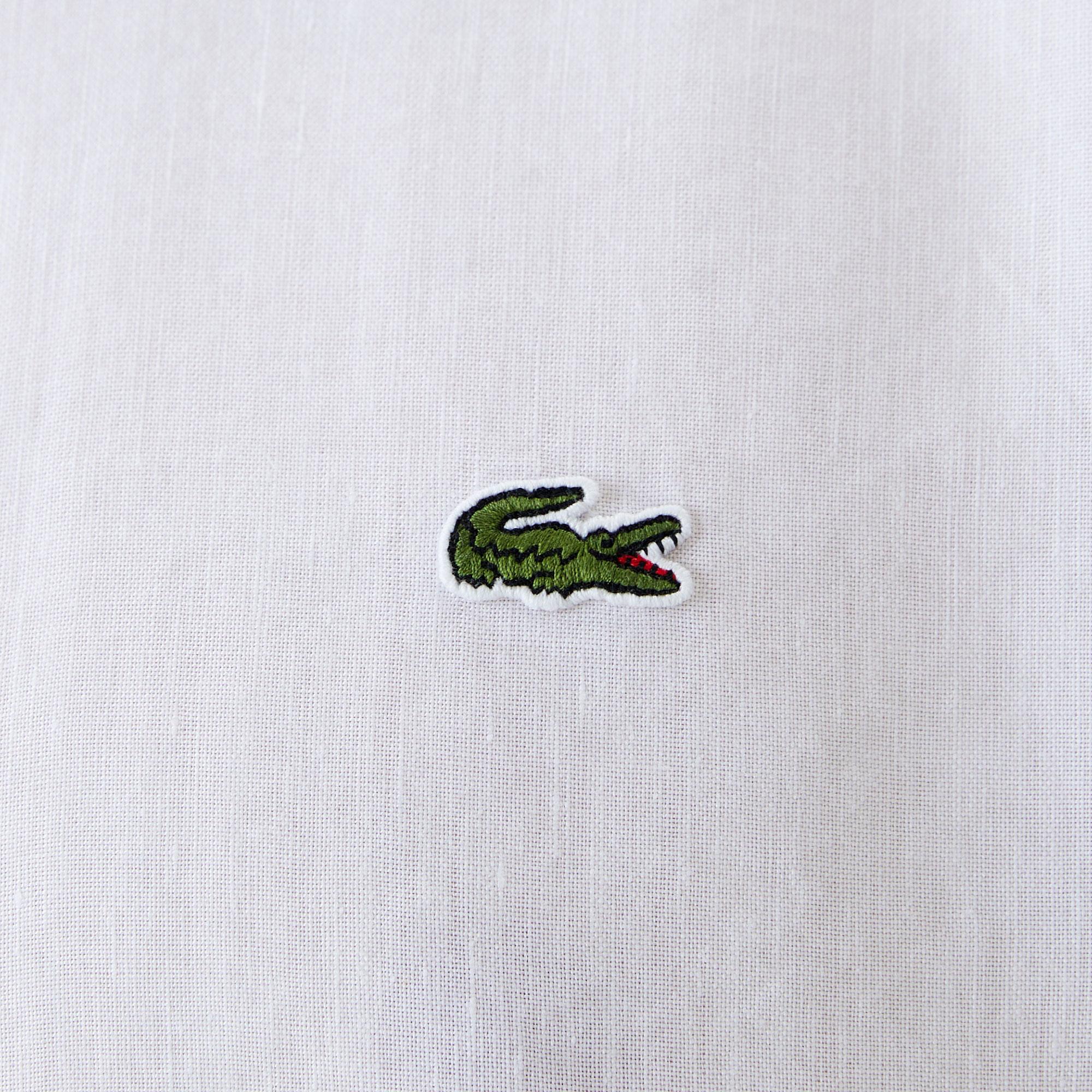 Lacoste Erkek Regular Fit Keten Beyaz Gömlek