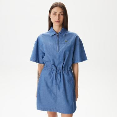  Kadın Straight Fit Denim Mavi Elbise