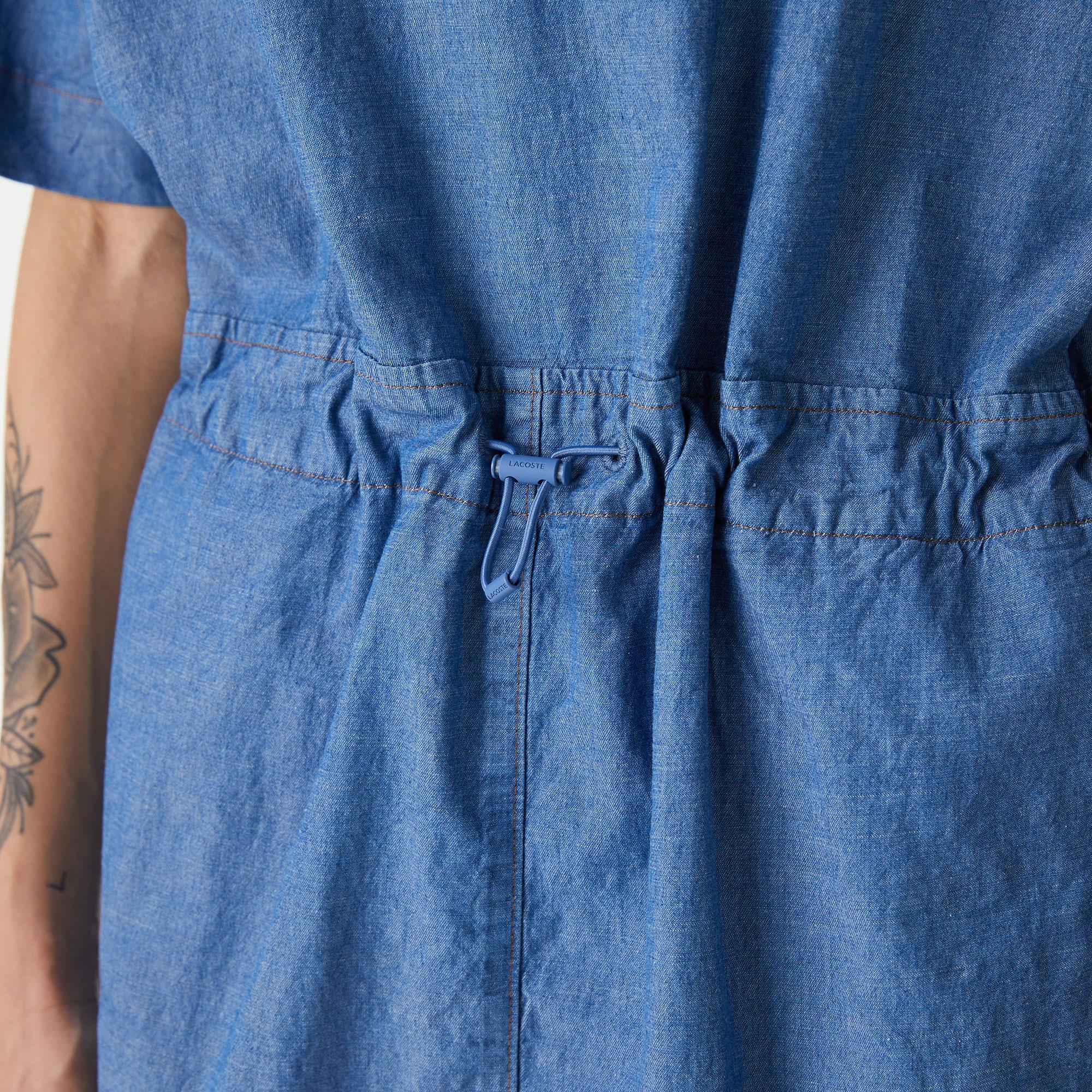 Kadın Straight Fit Denim Mavi Elbise