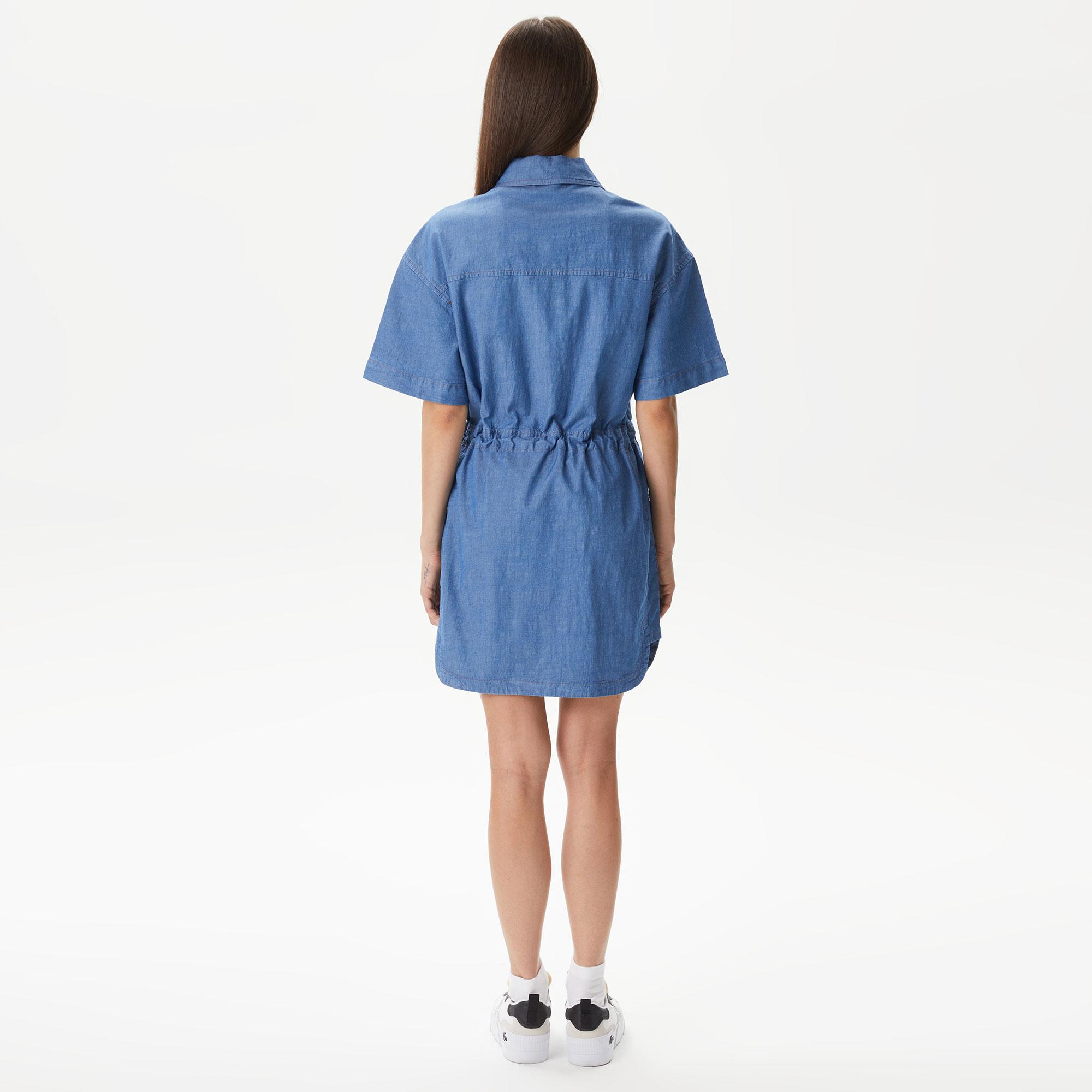 Kadın Straight Fit Denim Mavi Elbise