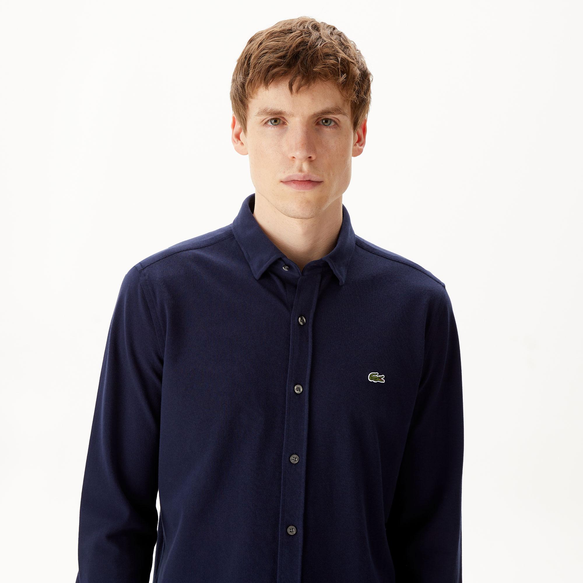 Erkek Slim Fit Lacivert Gömlek